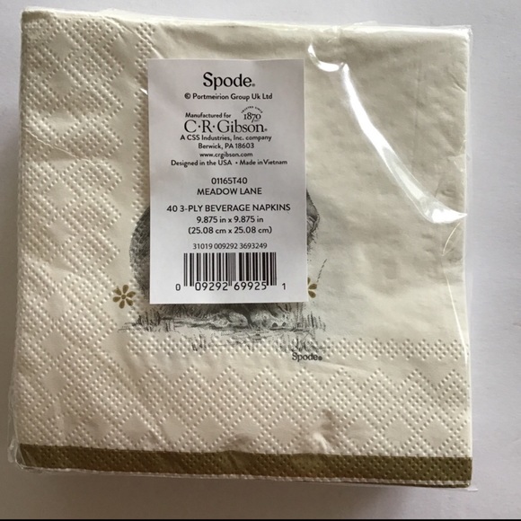 SPODE MEADOW LANE BUNNY NAPKINS NWT - Picture 6 of 7